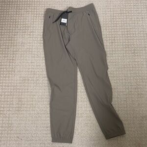 Men's Taupe Joggers with Elastic Waistband